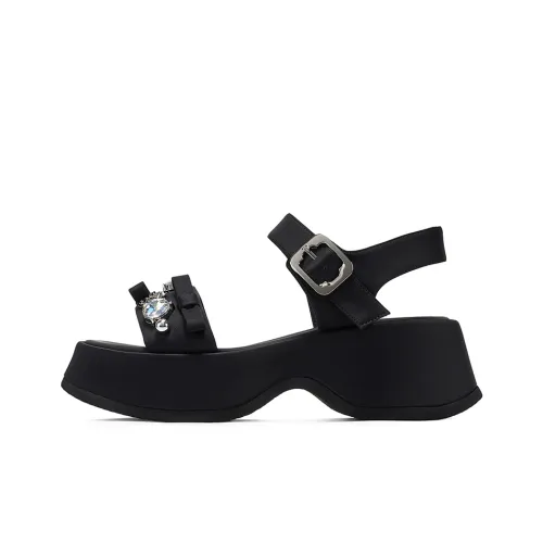 GG CC Платформа Спортивные Сандалии Женские Черные