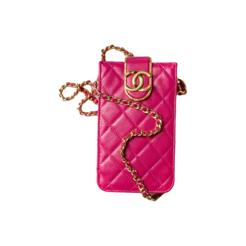 CHANEL 22BFW Овчина Сумка через плечо Чехол для телефона Стандартный Женский Персиково-красный