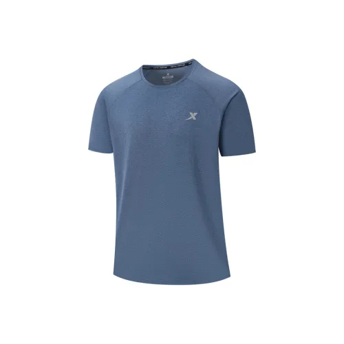 XTEP Comprehensive Training Короткий рукав Беговая футболка Мужская Осенняя цвет баклажанового синего