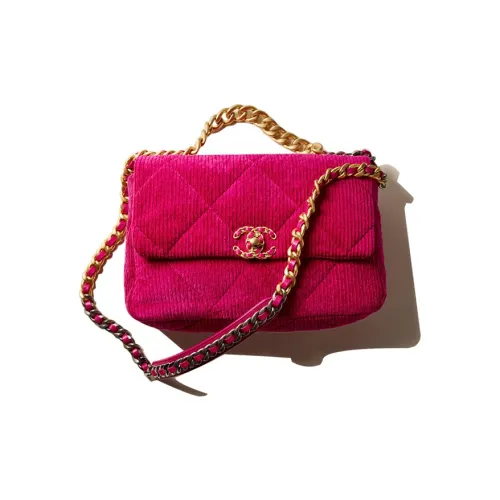 CHANEL Вельвет Ручная Сумка Сумка через плечо Большая Женская Фуксия