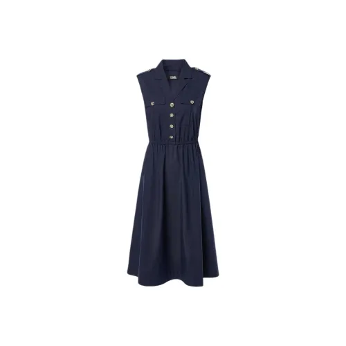 KARL LAGERFELD Без рукавов Платье Женское Синее