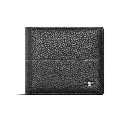 SEPTWOLVES Кошелек из натуральной коровьей кожи мужской черный