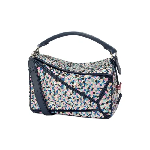 LOEWE Пазл Классический Корова Кожа Сумка через плечо Сумка Маленькая Женская Многоцветная