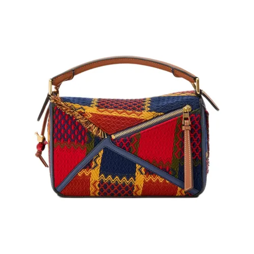 LOEWE Пазл Коровья кожа Через плечо Одно плечо Сумка Маленькая Женская Красная