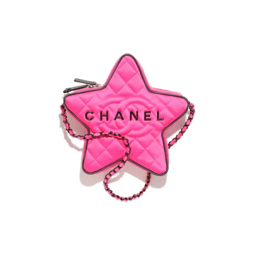 CHANEL Шелковый атласный клатч на одно плечо через плечо женский персиково-розовый