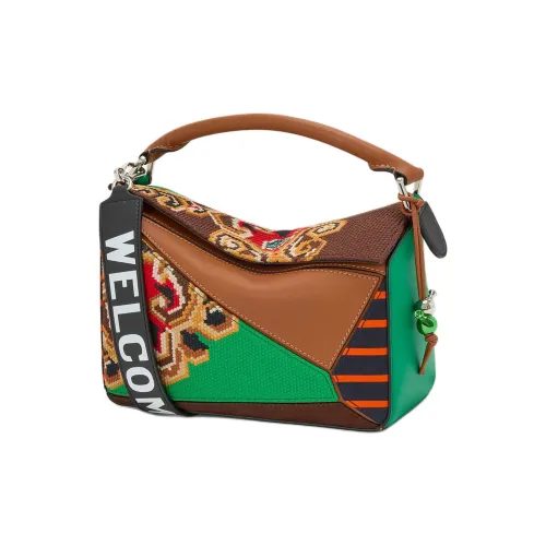 LOEWE Пазл Коровья кожа Сумка через плечо Сумка Маленькая Женская Многоцветная