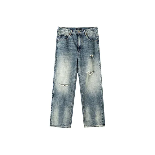 Акупунктура Светло-синие Унисекс Джинсы