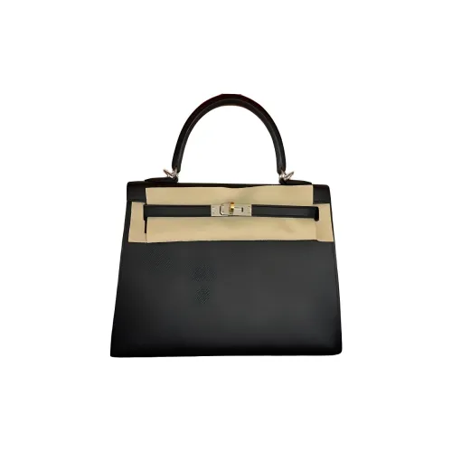 HERMES Kelly Epsom Телячья кожа Сумка Kelly Сумка Женская 89 Черный