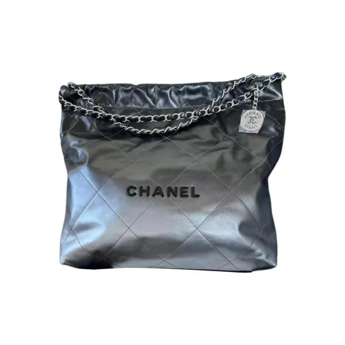 CHANEL 22Bag Градиент Телячья Кожа Ведрообразные Сумки Сумки через плечо Сумка на плечо Средний Женская Серебряный и Черный