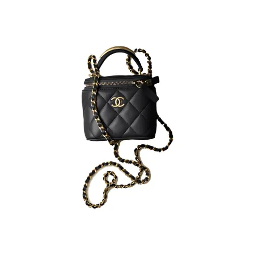 CHANEL Металл Овчина Коробка Сумка через плечо Сумка Маленькая Женская Черная
