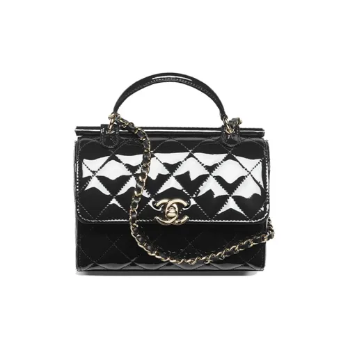 CHANEL Сумка через плечо из лакированной кожи маленькая сумка женская черная