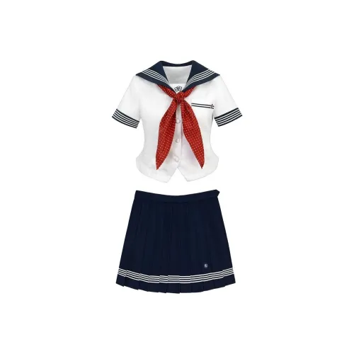 EFCR Белый топ + Синяя юбка Женская униформа