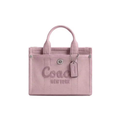 COACH Cargo Denim Ткань Сумка-тоут Сумка для покупок Сумка через плечо Сумка Маленькая Женская Розовая