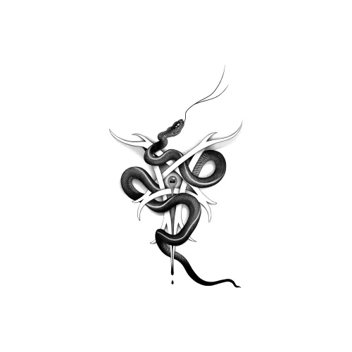 LIEJI Знак Змеи'S Prayer Травяной Тату Стикер