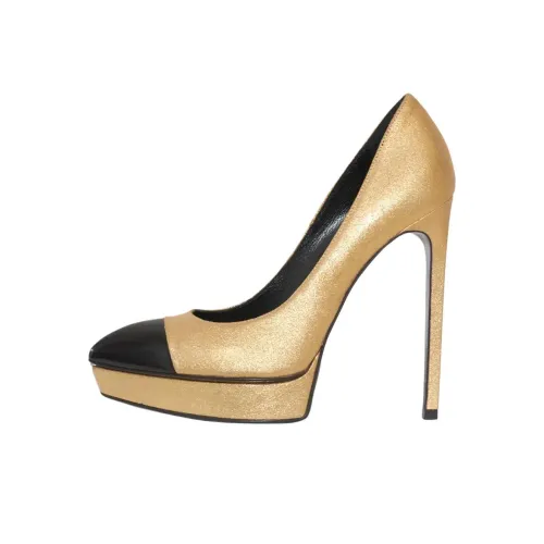 SAINT LAURENT Janis Узкий каблук Высокие каблуки 13 см Женские Золотой