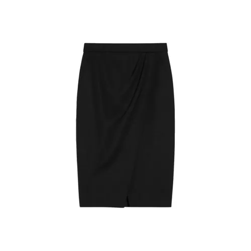 MaxMara Fervida Коллекция Юбка-обхват из трикотажа Повседневная Длинная Юбка Женская Черная