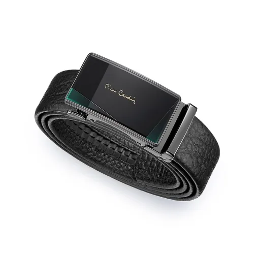 PIERRE CARDIN Ремень из крупнозернистой текстуры коровьей кожи мужской черный ширина 3 45 см