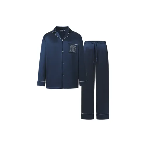 NOT JUST PAJAMA Темно-синий Синий Мужской Пижамный Комплект