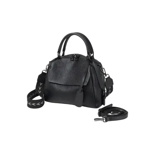 DIFENISE Сумка через плечо из крупнозернистой текстуры кожа коровы женская черная