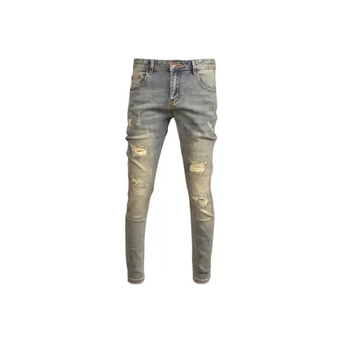 JIKENDI Синий Ankle Длина Мужские Джинсы