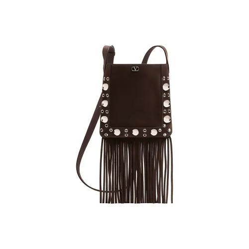 Valentino Замша Сумка через плечо Маленькая Унисекс Темно-коричневая