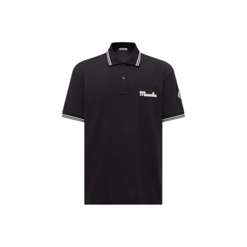 MONCLER Мужская поло синего цвета