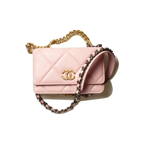 CHANEL 19BagWOC Овчина Сумка через плечо Женская Светло-розовая