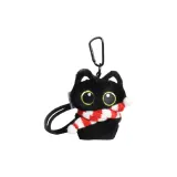 Красно-белый шарф - Большой глаз, черный кот