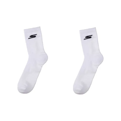 Skechers 2 шт Белый WHTE Женские MID Носки до икры