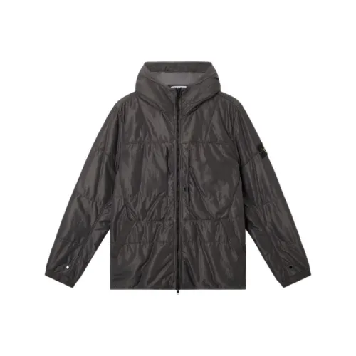 Stone Island Хлопковый пуховик Мужской Угольный серый