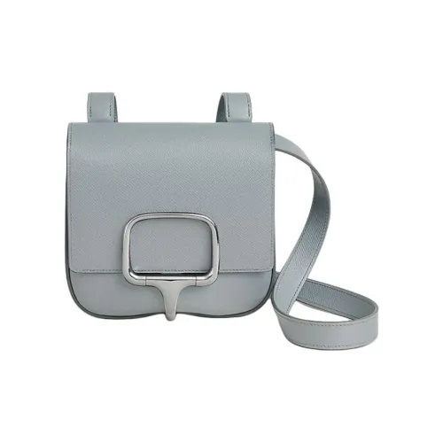 HERMES Della Cavalleria Epsom Телячья кожа Сумка на плечо Мини Женские 8UBleu Ледниково-голубой