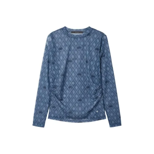 GUESS Темно-синие Женские Футболки