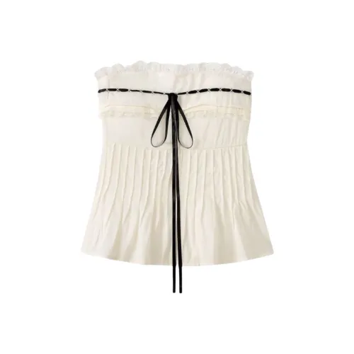 TSKIU Абрикос Женские Топы без бретелек