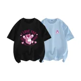 Black (Open Heart) + Glacier Blue (Cute Pink Bear Chest Logo)  
Черный (Открытый Сердце) + Ледниковый Синий (Милый Розовый Медведь Логотип на Груди)