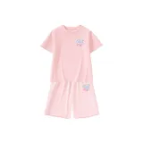 [Быстросохнущая одежда с коротким рукавом + быстросохнущие шорты] Розовый + Розовый