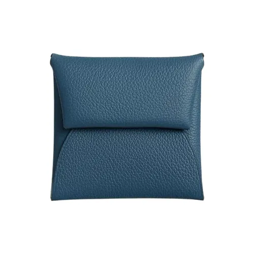 HERMES Bastia Evercolor Телячья кожа Кошелек Женские R2 BLEU Агат Синий