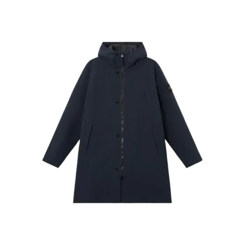 STONE ISLAND Хлопковый пуховик Мужской Морской синий