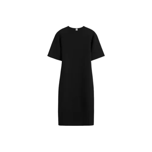 TOTEME Короткий рукав Платье Женское Черное