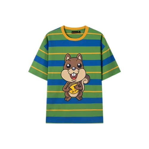 Drew House Зеленый синий Полосы Унисекс Футболка