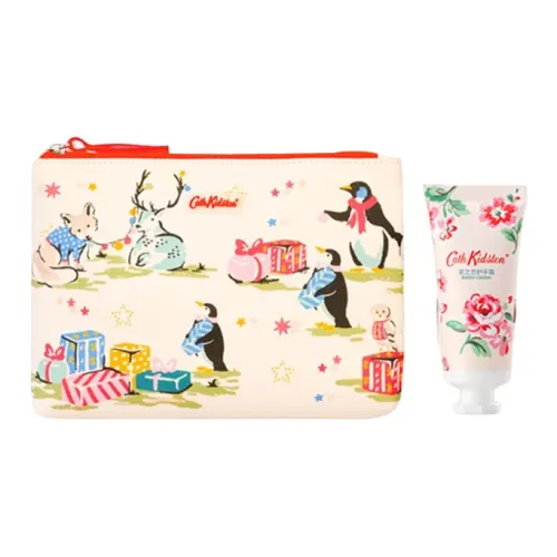 Cath Kidston Цветочный дизайн Любовь Hand Крем Наборы для ухода Увлажняет и Увлажняет 20мл+Сумка для макияжа