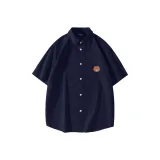 [Короткий рукав] Темно-синий (Круглое лицо, Медвежонок, Логотип на груди)