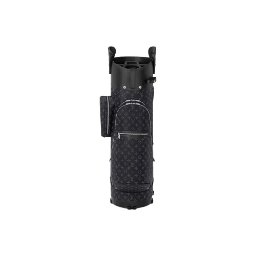 LOUIS VUITTON GOLF Monogram Eclipse Покрытый холст Гольф Сумка для гольфа Путешествие Сумка для хранения Унисекс Черный Серый