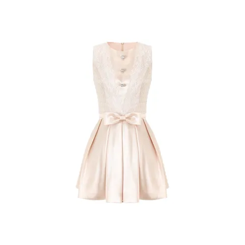 Шампанское Нежно-розовый Женские Платья без рукавов