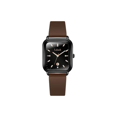 Labaoli Кварцевый механизм силиконовый ремешок женские часы черный циферблат