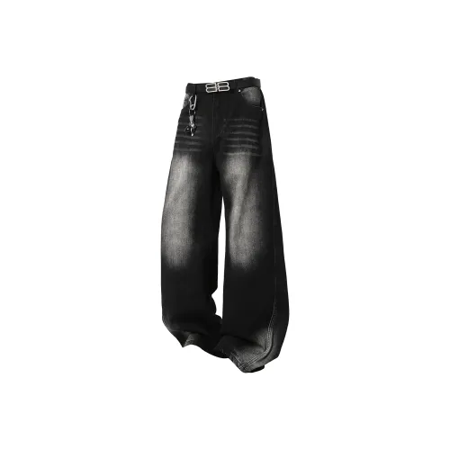 SCRM Черные Унисекс Джинсы