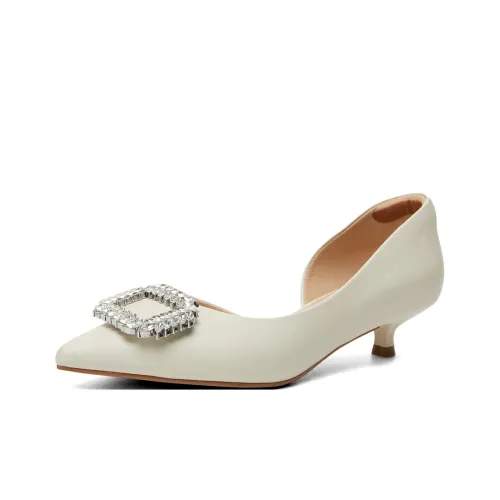 PT'SON Высокие каблуки Женские Кремово-белый