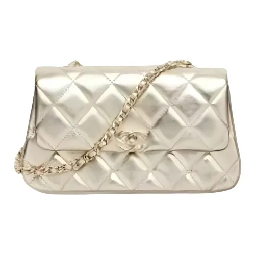 CHANEL Телячья кожа Сумка через плечо Сумка на плечо Женская Золотая