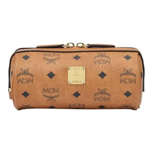 MCM Klassik Visetos Кожа Сумка через плечо Мини Женская Коньяк