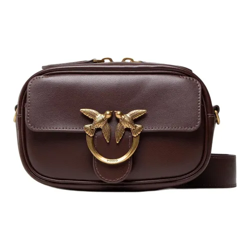 PINKO Кожа Bird Сумка Swallow Сумка Сумка через плечо Женская Коричневая