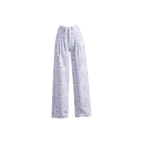 You cow me pants Белый принт Женские джинсы